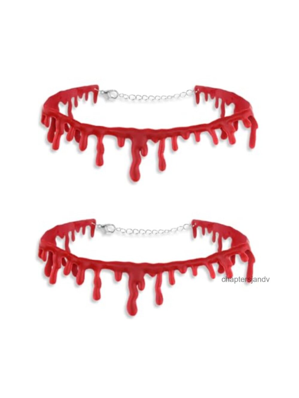 Halloween Blood Choker Necklace Set 2PC Silicone Vampire Costume